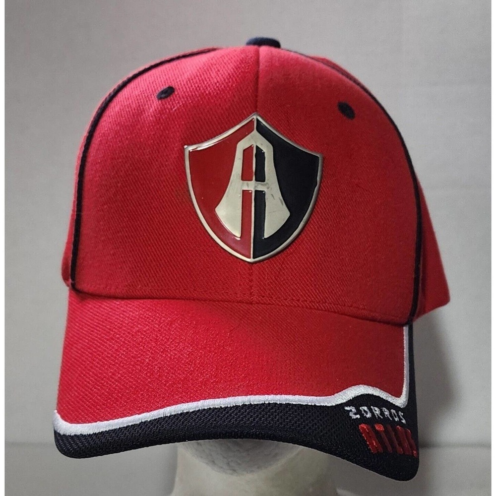 Atlas Zorros Metal 748 Embroidered Soccer Hat Red Cap Strapback Adjustable